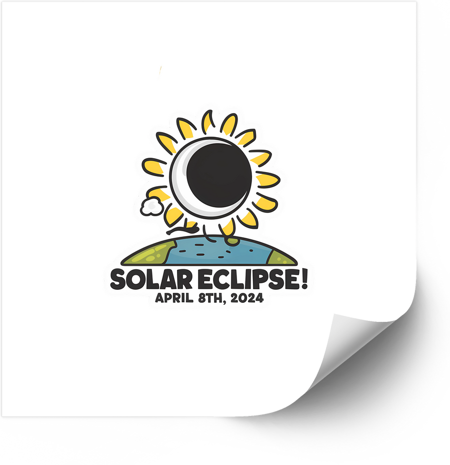 Solar Eclipse April 2024 Sticker | Cute Vintage Astronomy Vinyl Decal