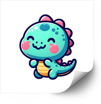 Thumbnail for Cute Baby Dinosaur Sticker | Kawaii Cartoon Dino Vinyl Decal