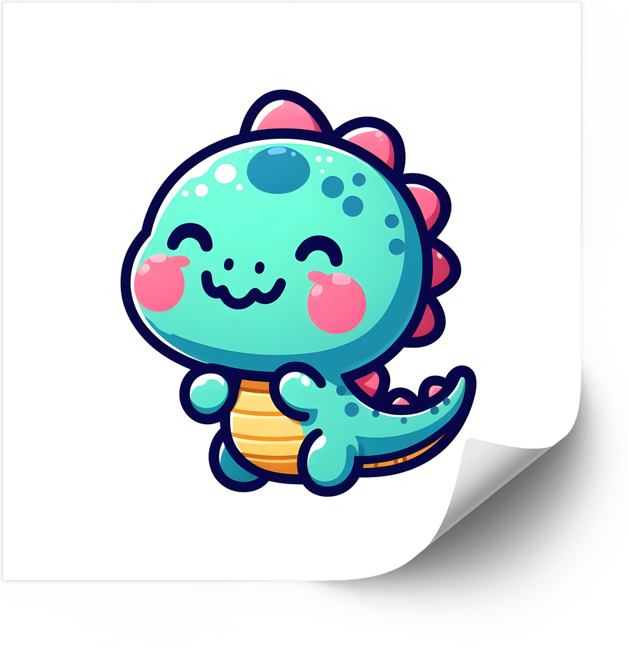 Cute Baby Dinosaur Sticker | Kawaii Cartoon Dino Vinyl Decal