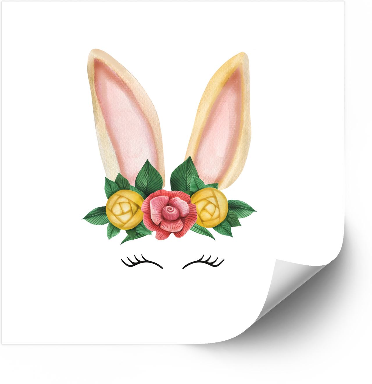 Floral Bunny Easter Sticker | Cute Watercolor Boho Spring Vinyl Decal