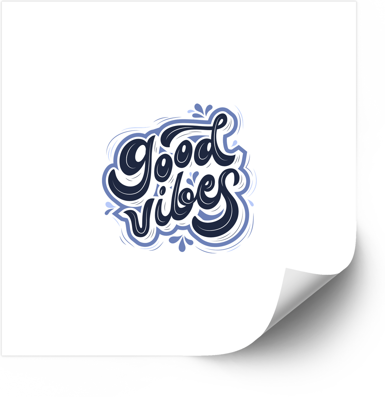 Good Vibes Lettering Sticker | Retro Groovy Typography Vinyl Decal