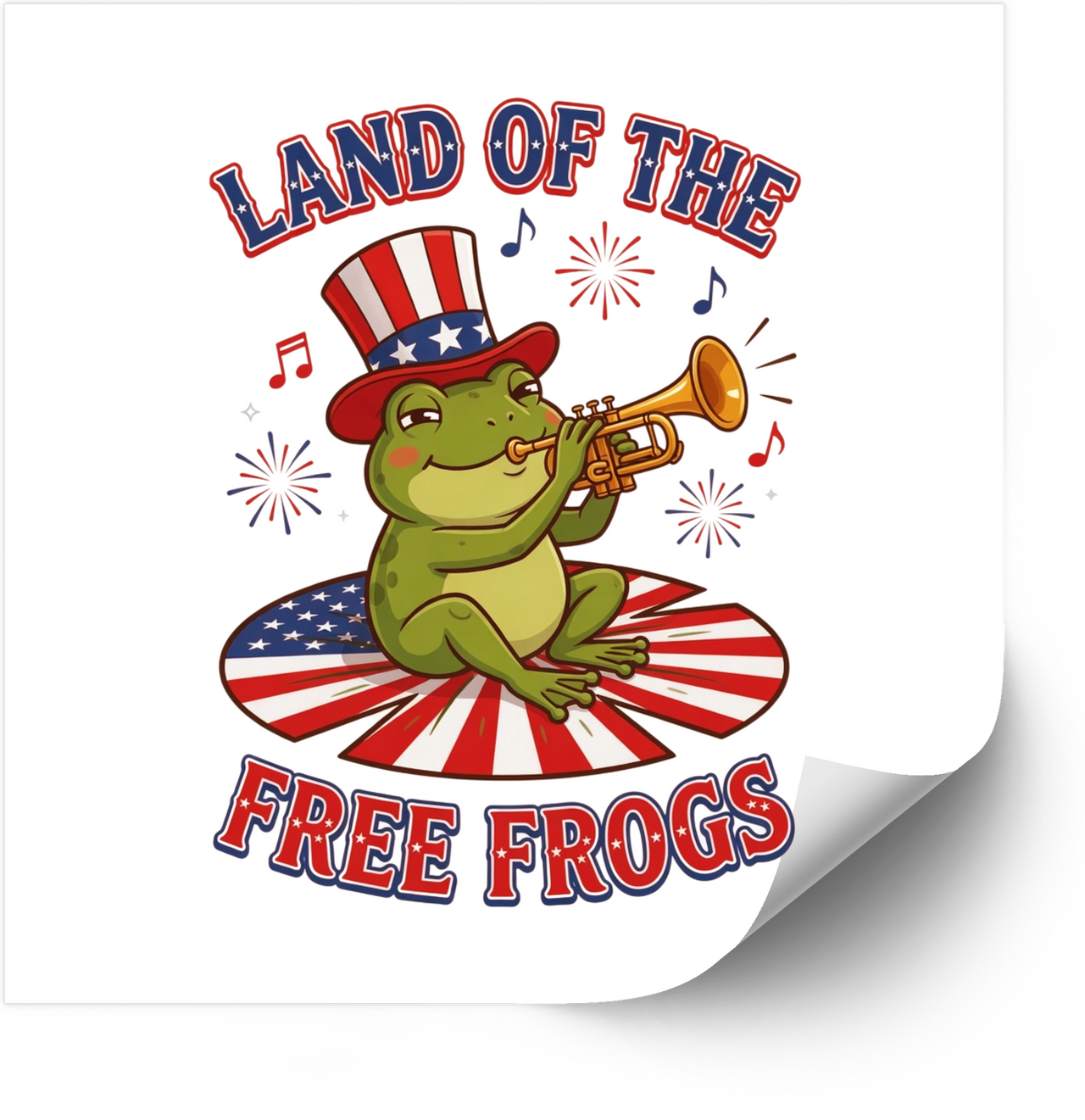 Land of the Free Frogs Sticker | Funny Patriotic Fourth of July Vinyl Decal