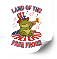 Thumbnail for Land of the Free Frogs Sticker | Funny Patriotic Fourth of July Vinyl Decal