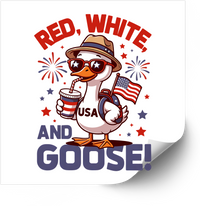 Thumbnail for Red White and Goose Sticker | Funny Patriotic Fourth of July Vinyl Decal