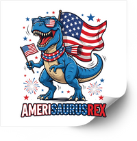 Thumbnail for Amerisaurus Rex Patriotic Dinosaur Sticker | Funny Fourth of July Vinyl Decal