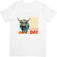 Thumbnail for Bad Hair Day Every Day Highland Cow T-Shirt | Funny Retro Animal Graphic Tee | Cow Lover Gift