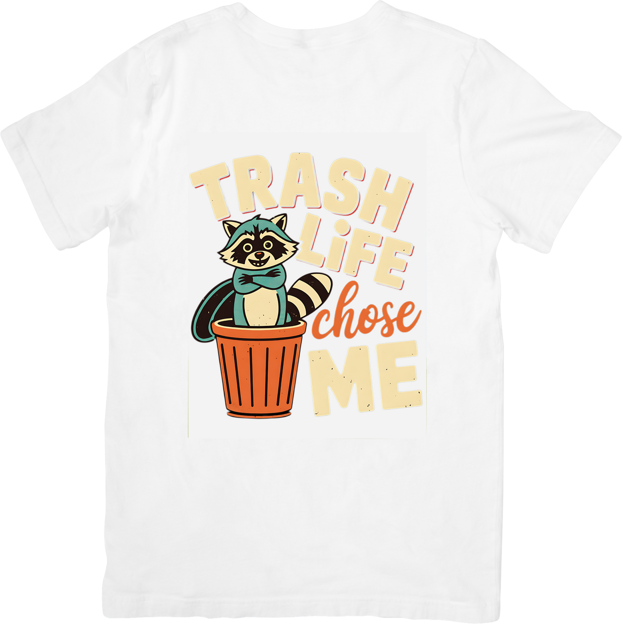 Trash Life Chose Me Raccoon T-Shirt | Funny Vintage Animal Graphic Tee | Raccoon Fan Gift
